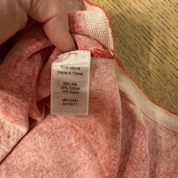 Coldwater Creek Pink Floral Silk Blend Oversized Top Poncho Like XL - Picture 6 of 8